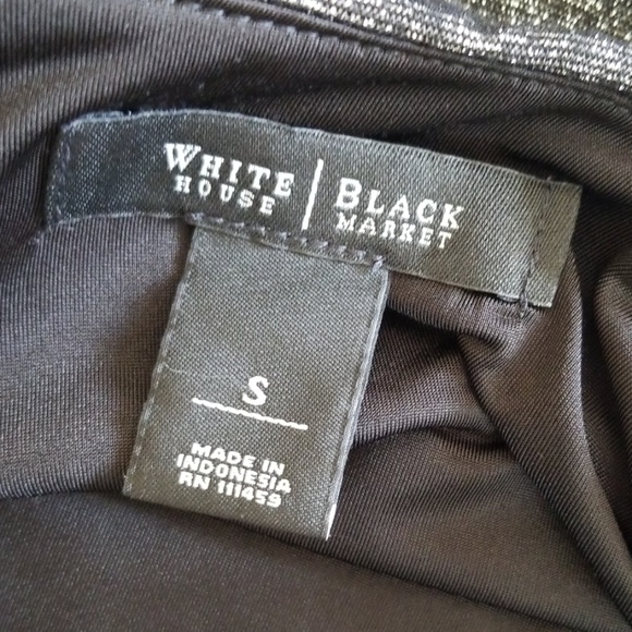 WHBM Silver Black Glitter Blouse Small - Picture 6 of 7